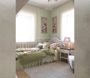 Спальня, дизайн проект, кровать, тумбочка, светильники, дизайн студия Васильевой Дарьи