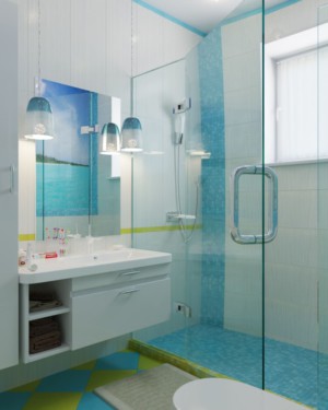 Ванная комната, дизайн проект, тумба с раковиной, зеркало, унитаз, полотенцесушитель, душевая, дизайн студия Васильевой Дарьи