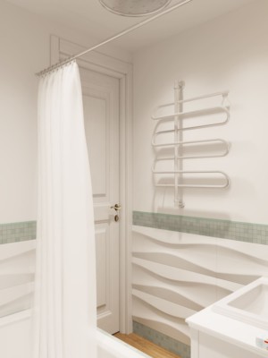 Ванная комната, дизайн проект, тумба с раковиной, зеркало, ванна, полотенцесушитель, дизайн студия Васильевой Дарьи