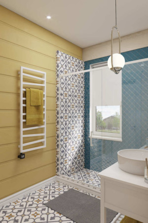 Ванная комната, дизайн проект, душевая, полотенцесушитель, тумба с раковиной, дизайн студия Васильевой Дарьи