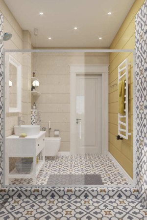 Ванная комната, дизайн проект, душевая, полотенцесушитель, тумба с раковиной, дизайн студия Васильевой Дарьи