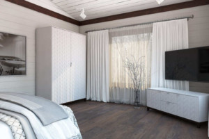 Спальня, дизайн проект, кровать, шкаф, комод, шторы, дизайн студия Васильевой Дарьи