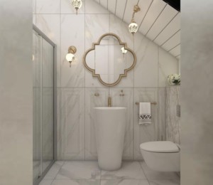 Ванная комната, дизайн проект, раковина, зеркало, унитаз, душевая, светильники, дизайн студия Васильевой Дарьи