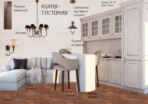 Кухня-гостиная Дизайн студия Васильевой Дарьи