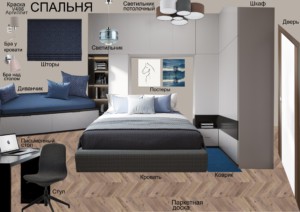 Спальня Дизайн интерьеров Васильевой Дарьи